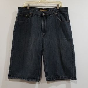 NBN gear men's black denim jean shorts